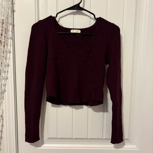 Pacsun Dark Burgundy V-Neck Blouse